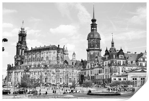 Dresden Castle and old town palaces  Print by M. J. Photography
