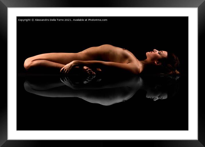 Nude woman sensual naked Framed Mounted Print by Alessandro Della Torre