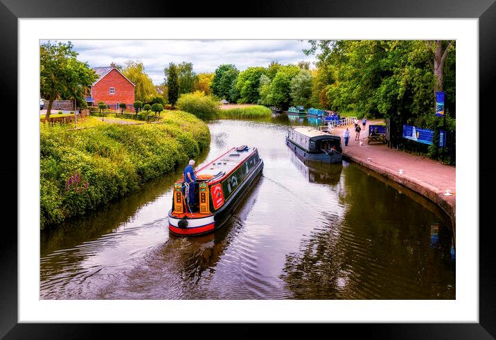 Charming Cheshire Canal Voyage Framed Mounted Print by Kevin Elias