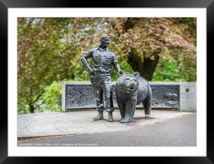 Wojtek, the Soldier Bear, Statue in Princes Street Public Gardens, Edinburgh, Scotland Framed Mounted Print by Dave Collins