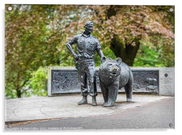 Wojtek, the Soldier Bear, Statue in Princes Street Public Gardens, Edinburgh, Scotland Acrylic by Dave Collins