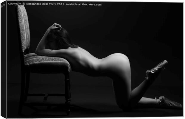 Nude ballerina adult dancer Canvas Print by Alessandro Della Torre