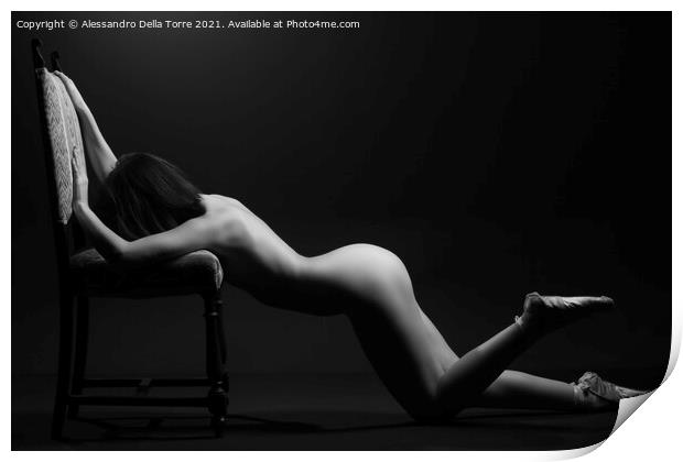 nude woman ballerina dancer Print by Alessandro Della Torre