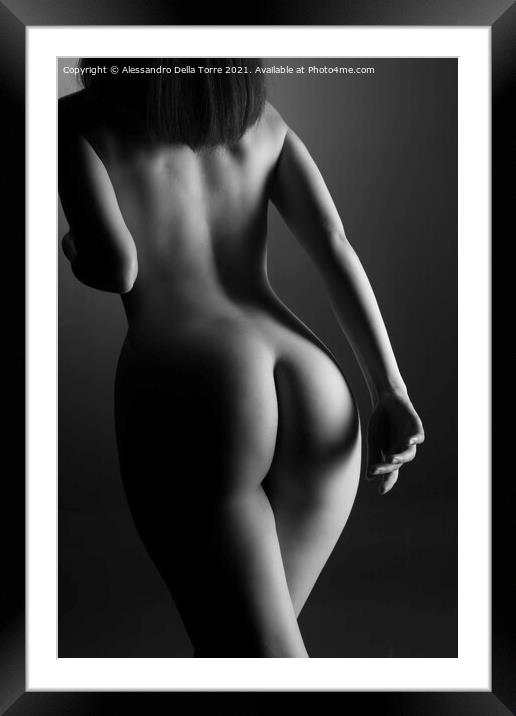 Woman sexy nude back Framed Mounted Print by Alessandro Della Torre