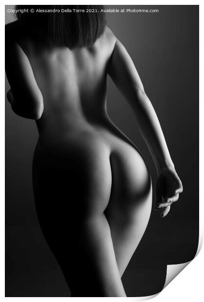 Woman sexy nude back Print by Alessandro Della Torre