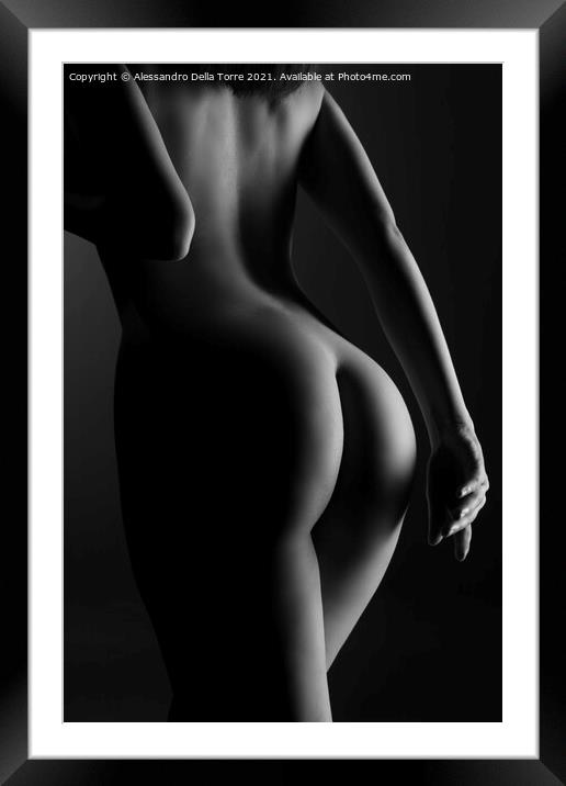 perfect woman's nude body Framed Mounted Print by Alessandro Della Torre