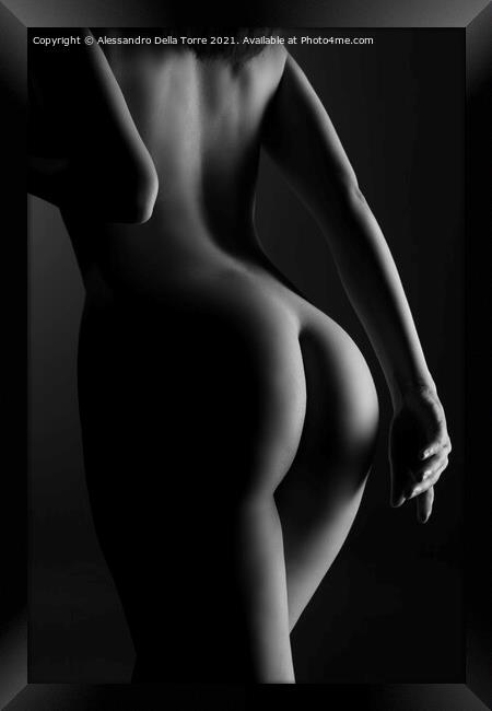 perfect woman's nude body Framed Print by Alessandro Della Torre