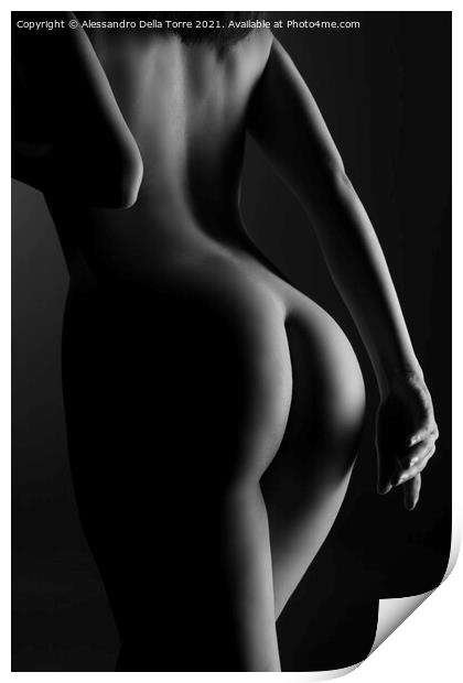 perfect woman's nude body Print by Alessandro Della Torre