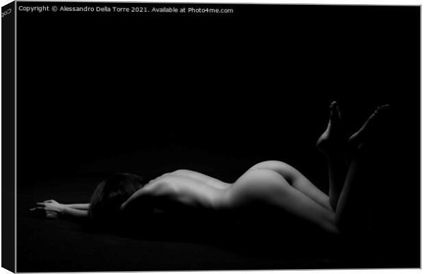 Sensual girl isolated on black Canvas Print by Alessandro Della Torre