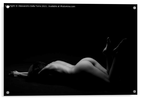 Sensual girl isolated on black Acrylic by Alessandro Della Torre
