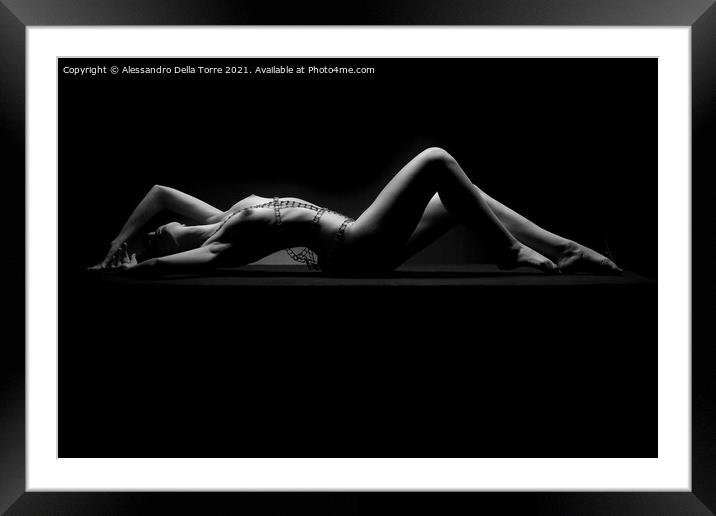 Erotic sensual bw woman Framed Mounted Print by Alessandro Della Torre