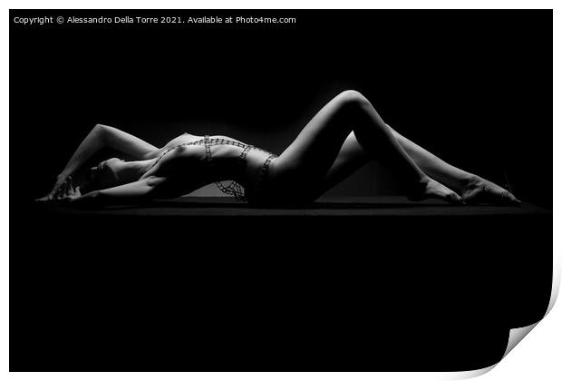 Erotic sensual bw woman Print by Alessandro Della Torre