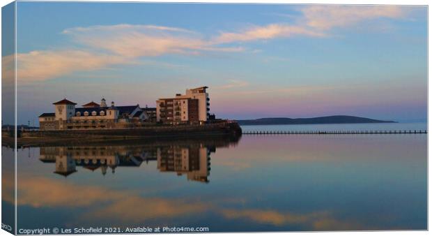 Knightstone Island Weston Super mare Canvas Print by Les Schofield