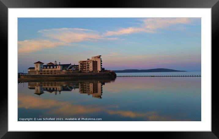 Knightstone Island Weston Super mare Framed Mounted Print by Les Schofield