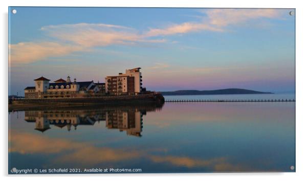 Knightstone Island Weston Super mare Acrylic by Les Schofield