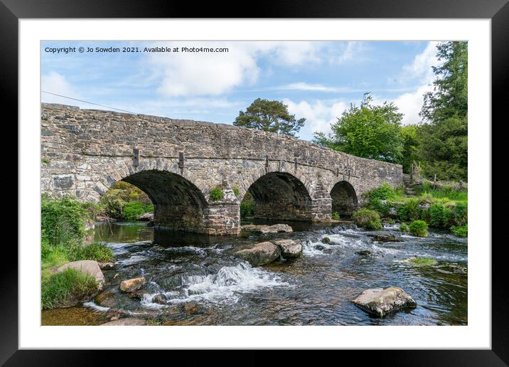 The Bridge at Postbridge, Dartmoor Framed Mounted Print by Jo Sowden