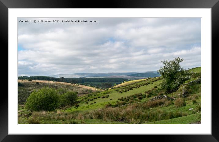 View from the B3212 near Postbridge, Dartmoor Framed Mounted Print by Jo Sowden