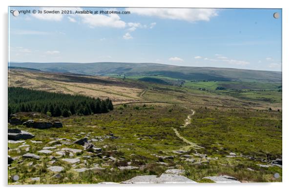 View from Bellever Tor Acrylic by Jo Sowden