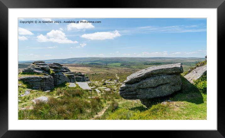 View from Bellever Tor, Dartmoor Framed Mounted Print by Jo Sowden