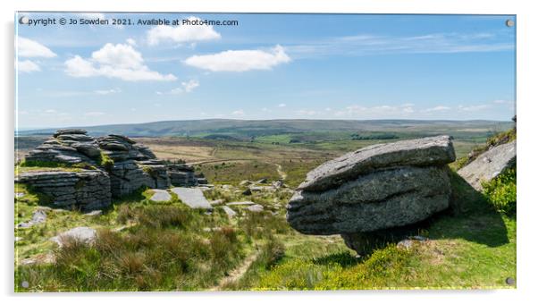 View from Bellever Tor, Dartmoor Acrylic by Jo Sowden