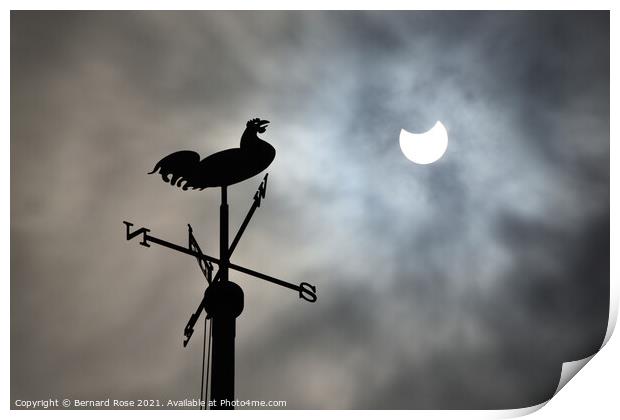Partial Solar Eclipse Print by Bernard Rose Photography