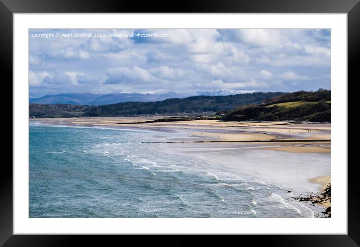 View Across Benllech Beach Anglesey Wales Framed Mounted Print by Pearl Bucknall