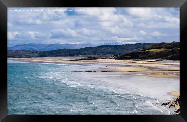 View Across Benllech Beach Anglesey Wales Framed Print by Pearl Bucknall