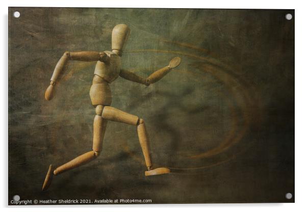 The Running Mannequin Acrylic by Heather Sheldrick