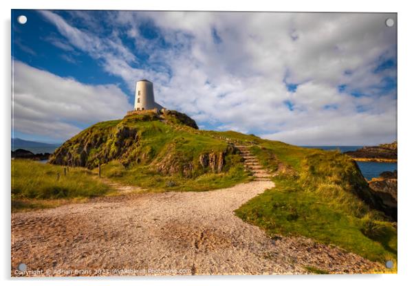 Beacon at Llanddwyn Island  Anglesey Acrylic by Adrian Evans