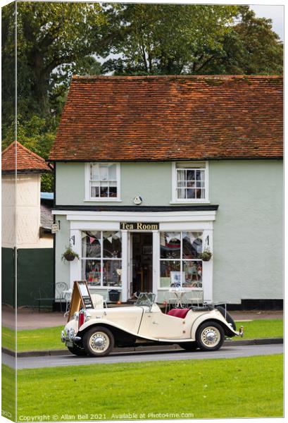 Picture Pot Tea Room Finchingfield Canvas Print by Allan Bell