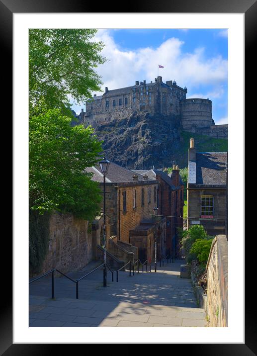 Vennel Steps Edinburgh Framed Mounted Print by Tony Bishop