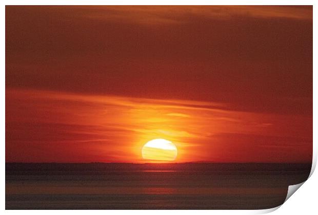 Hunstanton beach sunset  Print by Sam Owen