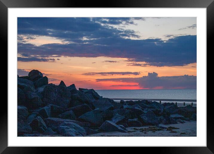 Brancaster beach sunset  Framed Mounted Print by Sam Owen