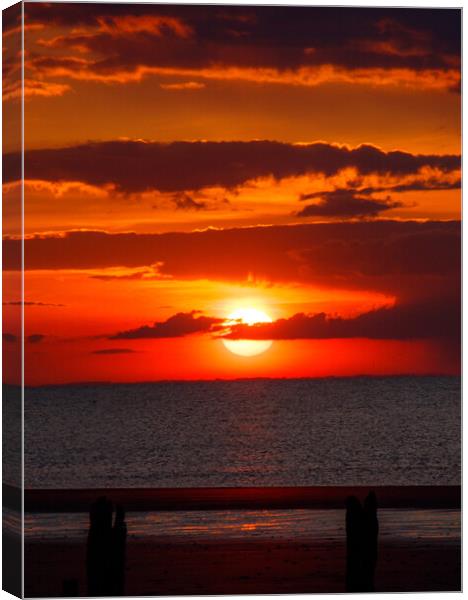 Brancaster beach sunset  Canvas Print by Sam Owen