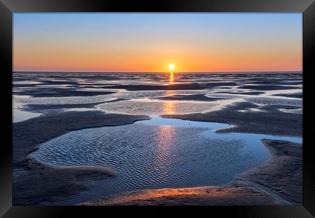 Sunset over the Wadden Sea Framed Print by Arterra 