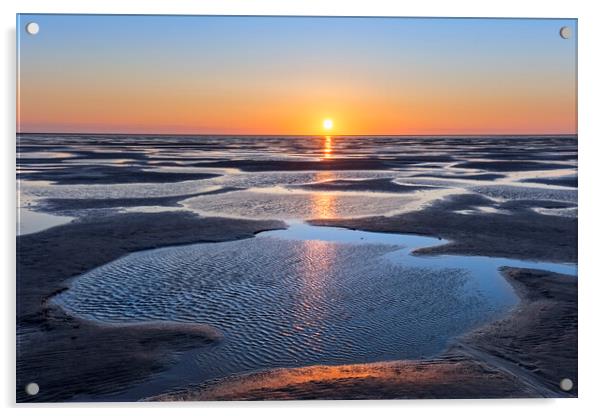 Sunset over the Wadden Sea Acrylic by Arterra 