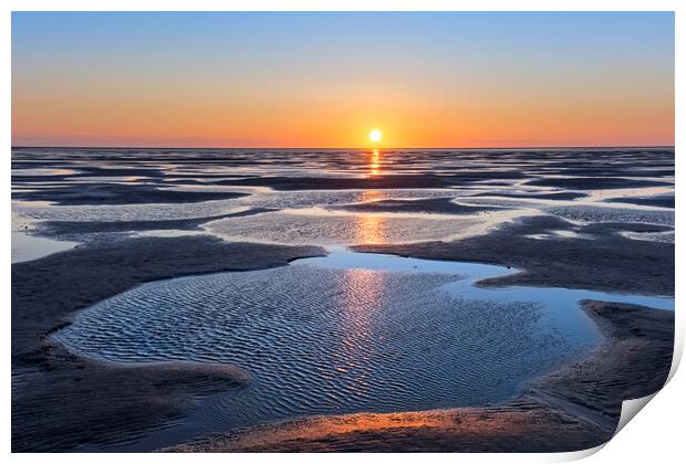 Sunset over the Wadden Sea Print by Arterra 