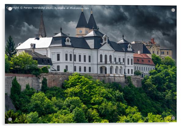 The castle of Veszprém   Acrylic by Ferenc Verebélyi