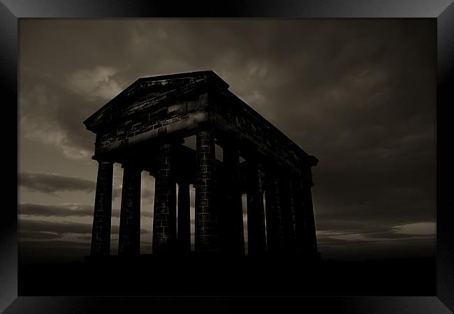 penshaw monument b&w. Framed Print by Northeast Images