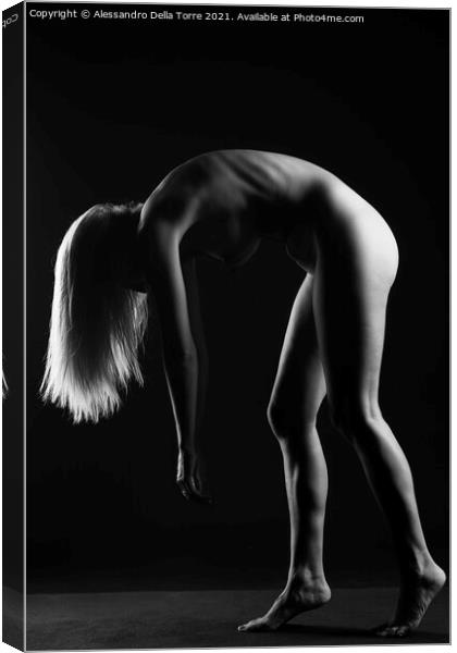 nude woman sexy posing  Canvas Print by Alessandro Della Torre