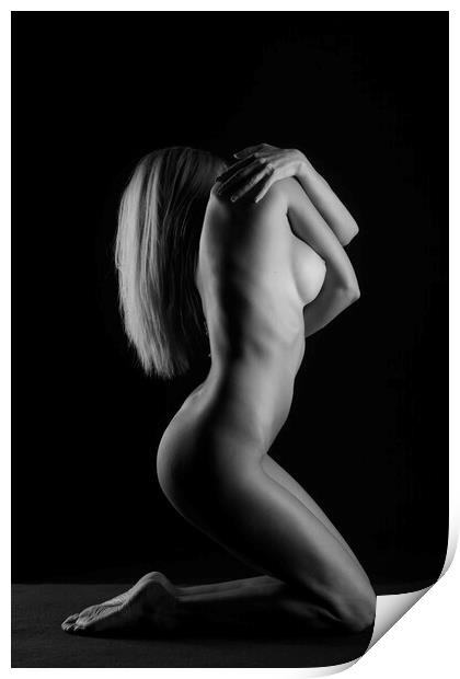 embracing nude woman Print by Alessandro Della Torre