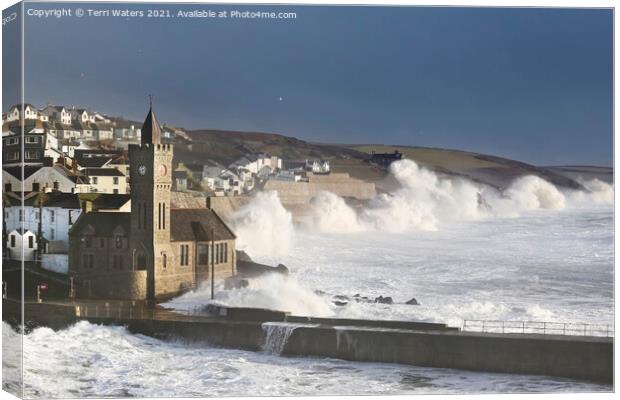 Porthleven in December Canvas Print by Terri Waters