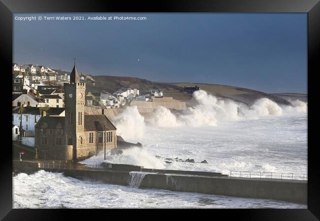 Porthleven in December Framed Print by Terri Waters
