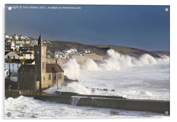 Porthleven in December Acrylic by Terri Waters