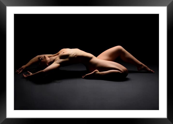 nude young woman posing sexy Framed Mounted Print by Alessandro Della Torre