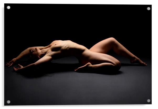 nude young woman posing sexy Acrylic by Alessandro Della Torre