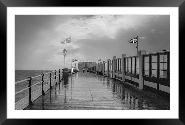 Worthing Winter Storm Framed Mounted Print by Clive Eariss