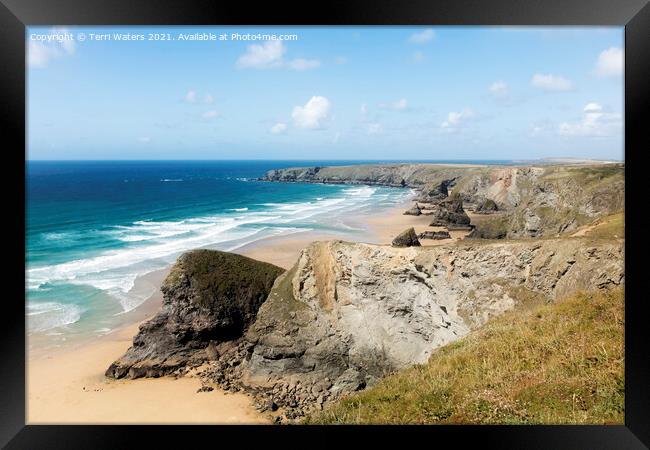 North Coast Of Cornwall Bedruthan Steps to Trevose Framed Print by Terri Waters