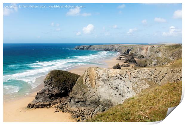 North Coast Of Cornwall Bedruthan Steps to Trevose Print by Terri Waters