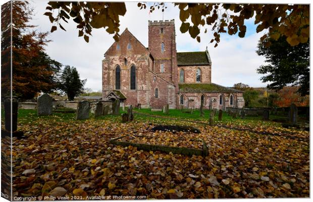 'Autumn Whispers at Dore Abbey' Canvas Print by Philip Veale
